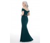 Back Full Length Sheath Evening Gown with Beading on Crepe