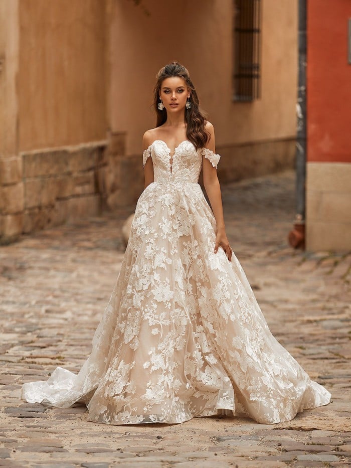 OSTTY - Luxury Round Neck Long Sleeves Full Beading Crystals Wedding Dress  OS3917 $1,299.99