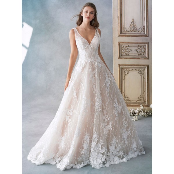 Kenneth Winston Style 1789 | Embroidered Allover Wedding Dress