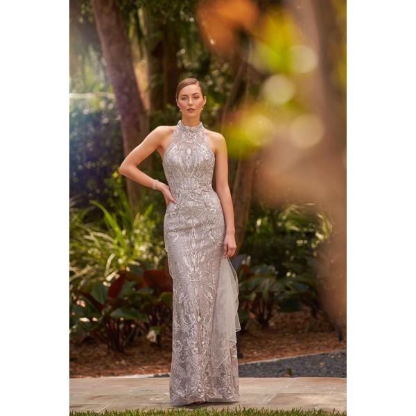 Cameron Blake 220645 | Sleeveless Embroidered Tulle Fit & Flare | Mother of