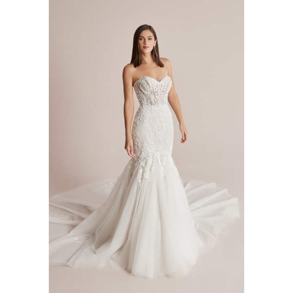 Justin Alexander Cain | 88222 | Sweetheart Trumpet Gown | Detachable Long Sleeves