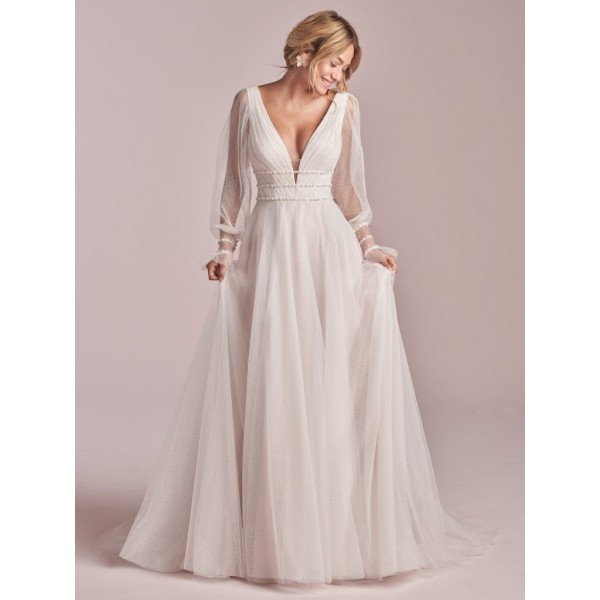 Rebecca Ingram Style Joanne 20RT612 | Bishop sleeve A-line wedding gown in vintage + boho perfection