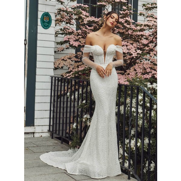 Calla Blanche Bridal Henrietta Style 120114 | A-line silhouette bridal dress 