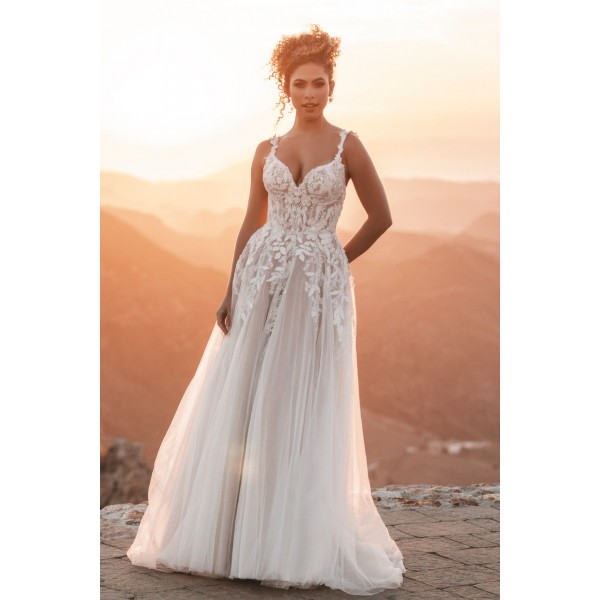 Allure Bridal 1211 | Featuring a full tulle skirt and ornately beaded lace bodice.