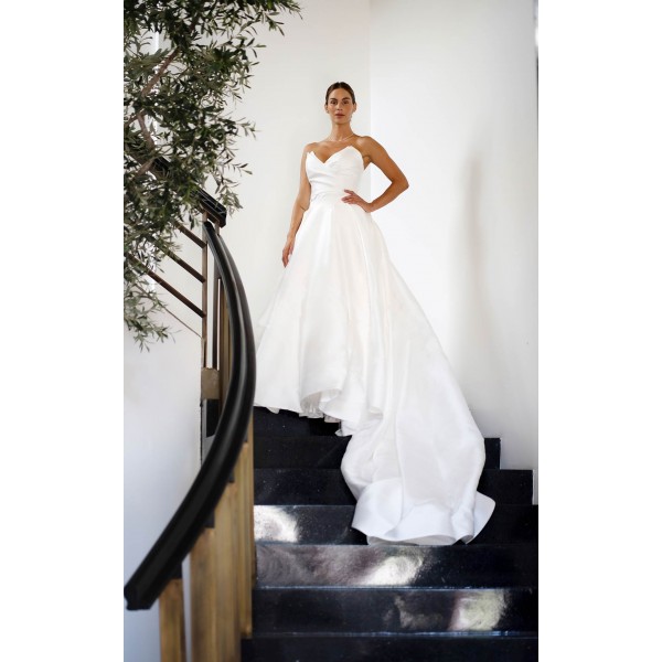 Martina Liana | Style 1557 | Strapless A-line | Detachable Overskirt  Wedding Dress