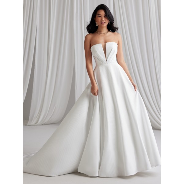 Maggie Sottero Amber Marie | 23MB62B | Satin Wedding Gown | Plunging V-Neck