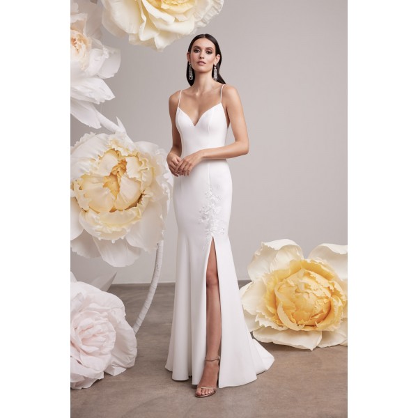 Mikaella Bridal 2454 | Crepe Wedding Gown