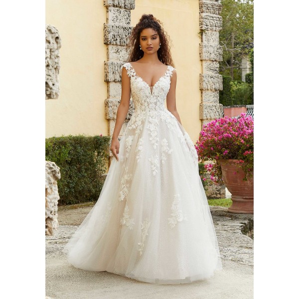 Morilee Bridal Style 2476 Fiorella | Sheer Bodice | Wedding Dress