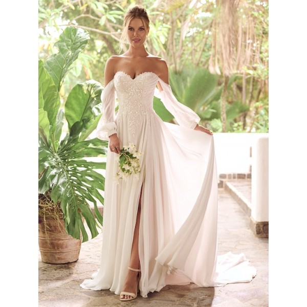 Rebecca Ingram Bridal | Dagney | 24RC180 | Chiffon Wedding Dress