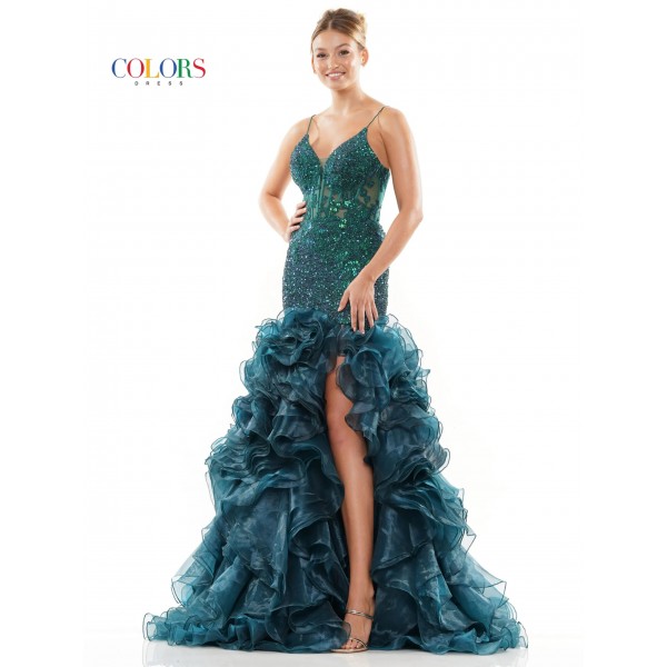 Colors by Marsoni | Style 3214 | Sequin & Organza Prom Gown