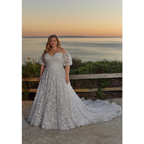 Julietta Plus Size Bridal by Morilee Laura Style 3400 | Pearl and Crystal Beaded Wedding Dress