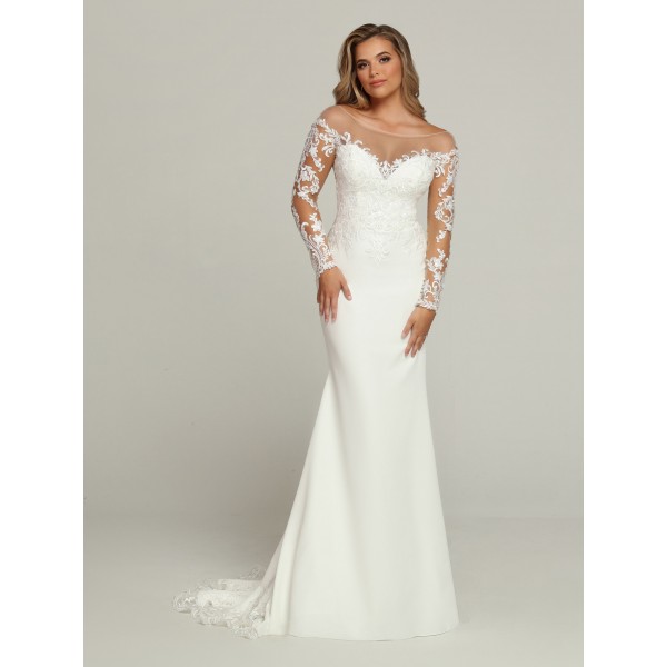 Davinci Bridal Collection 50701 | Stunning Soft Satin Sheath Fit & Flare Wedding Dress