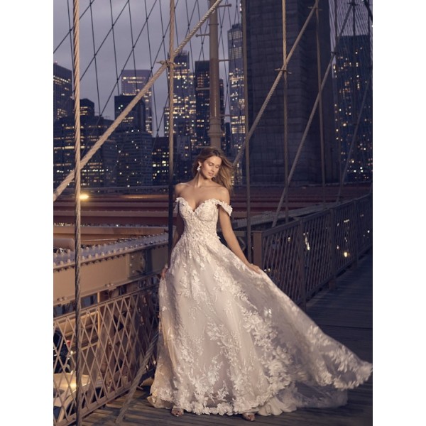 Maggie Sottero Leandra 23MT123  | Dreamy 3D floral A-line Wedding Dress