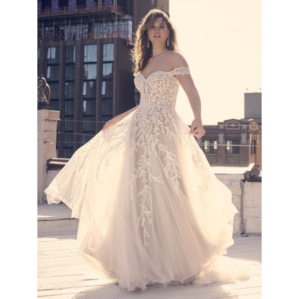 Maggie Sottero Oriana  | Dreamy 3D floral A-line Wedding Dress