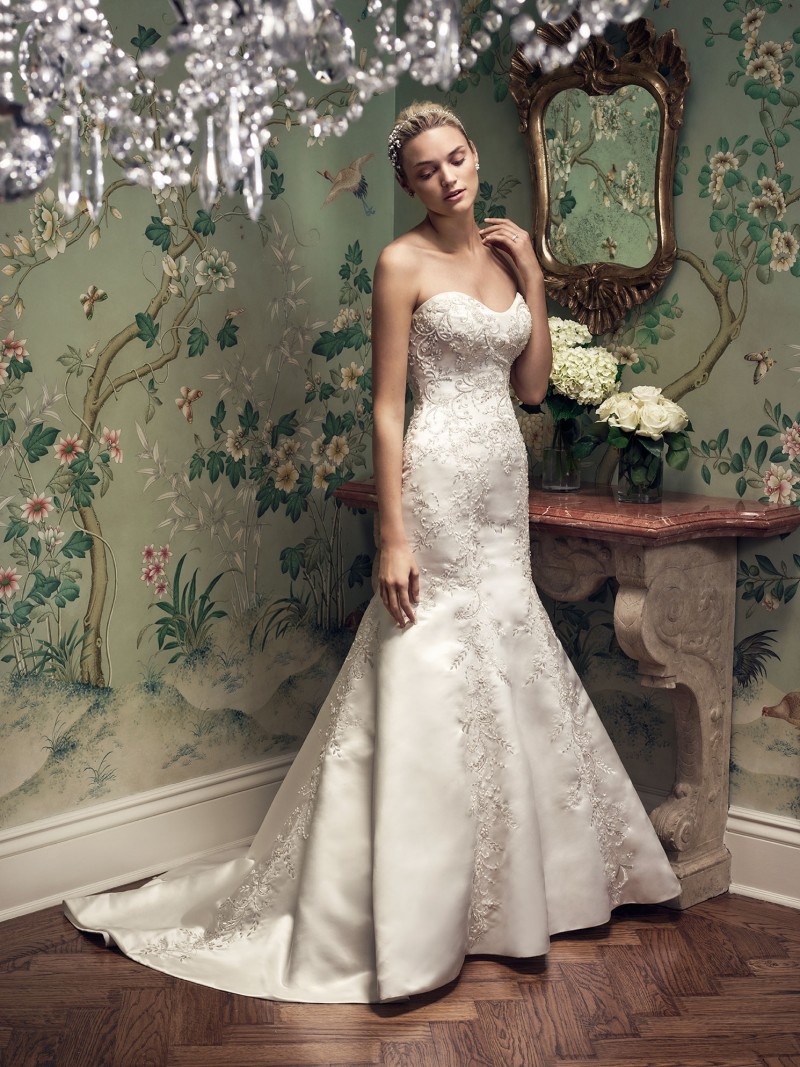 Casablanca Bridal Style 2207 | Affordable Sleek Satin | Fit & Flare | Wedding Dress