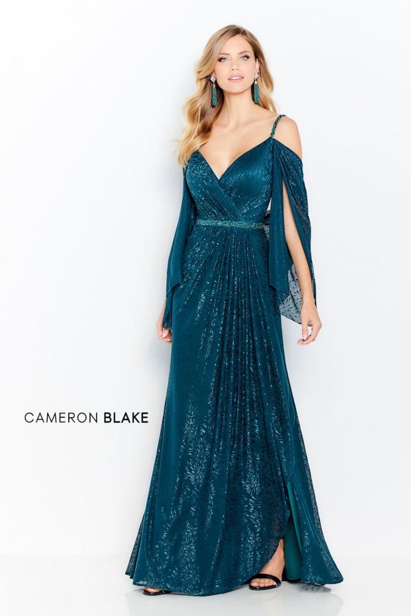 Cameron Blake 120607 | Metallic Knit Dress