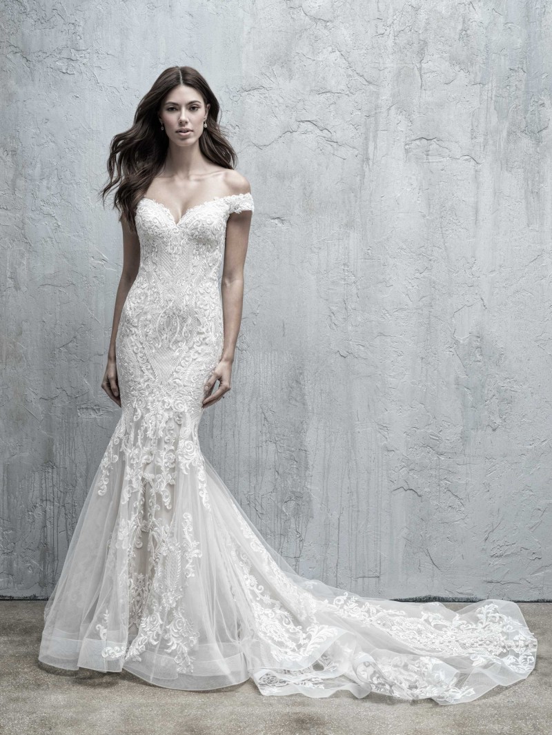 Madison James Bridal Style MJ557 | Stretch Jersey, Lace Wedding Gown