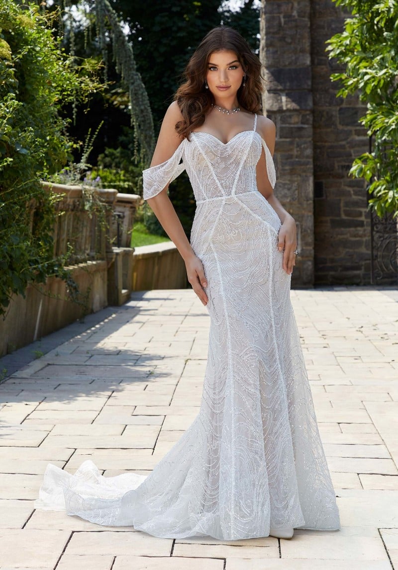 Mori Lee Bridal | Estelle | Unique Combination of Intricately Beaded Allover Lace
