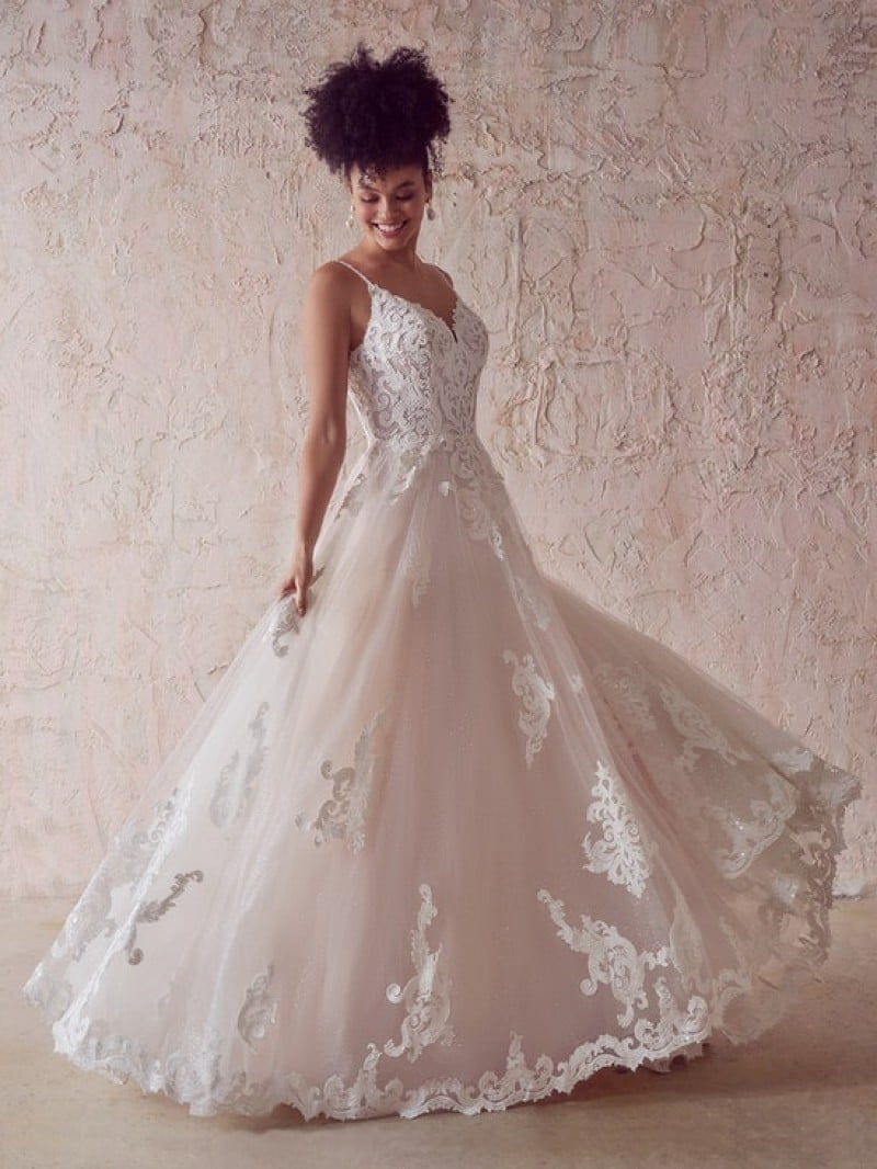 Maggie Sottero | Florence 22MS904 | Glitter Tulle Skirt Wedding Dress