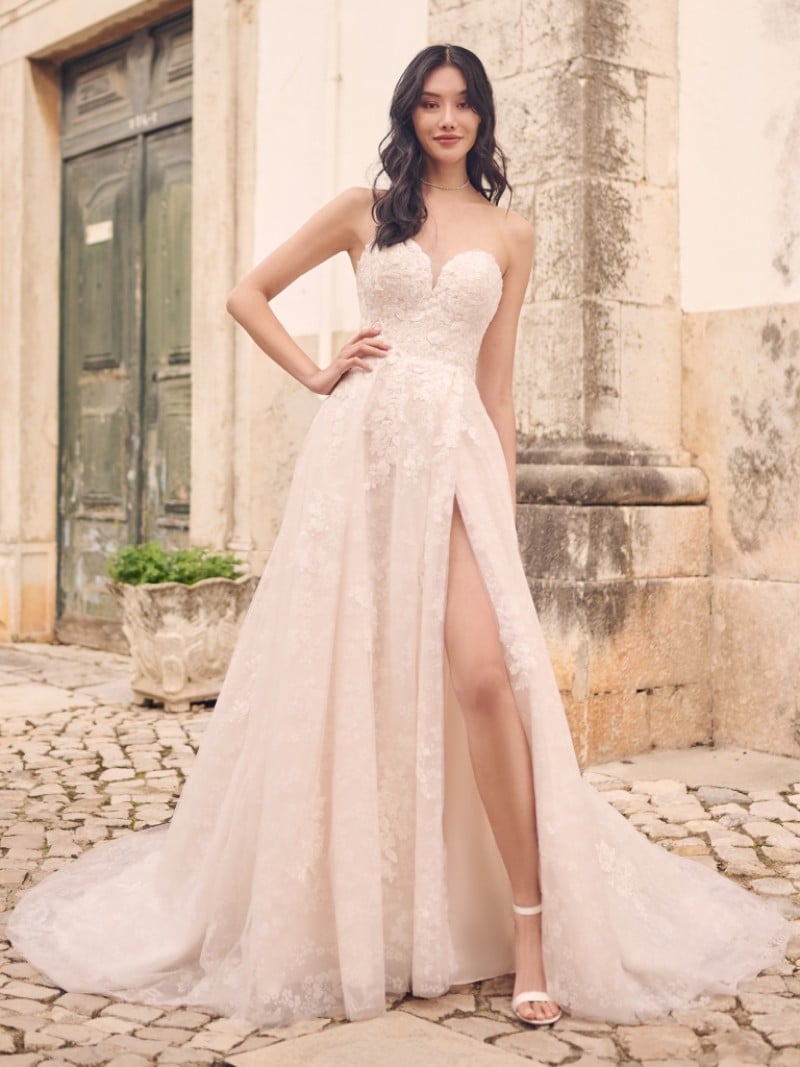 Maggie Sottero Bridal | Chelsea 23MS683 | Sequin & Glitter Lace Wedding Dress