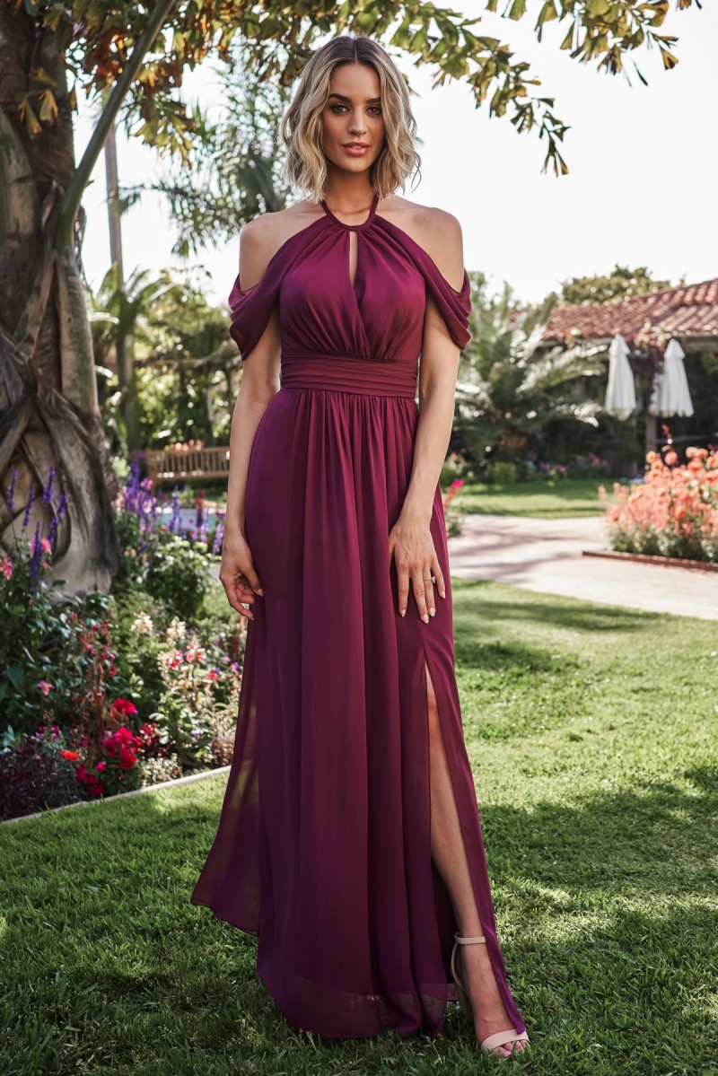 Belsoie Style 243009 | Gathers and pleats which lead to a cowl effect sleeve