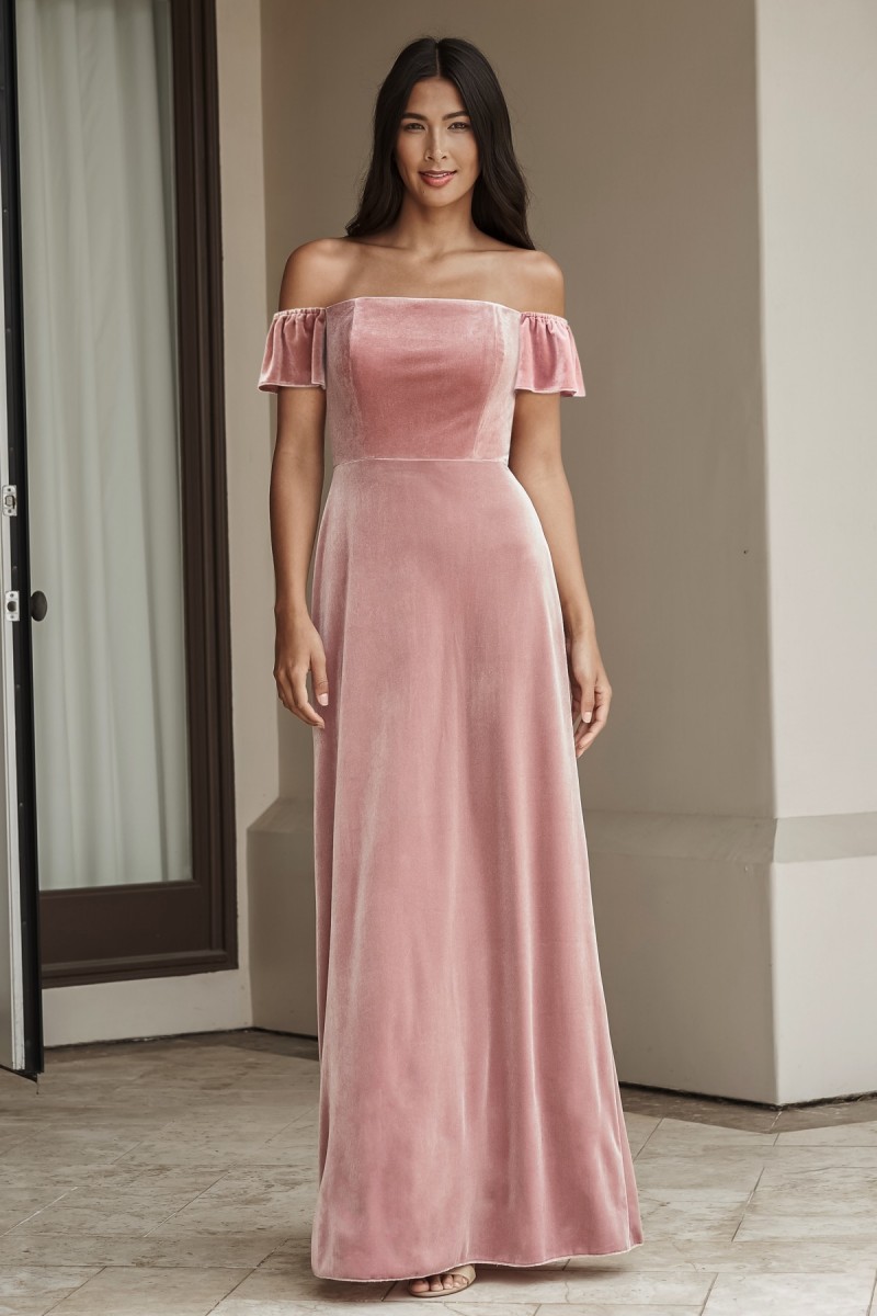 Belsoie Style 243020 | Stretch Velvet Bridesmaids Dress