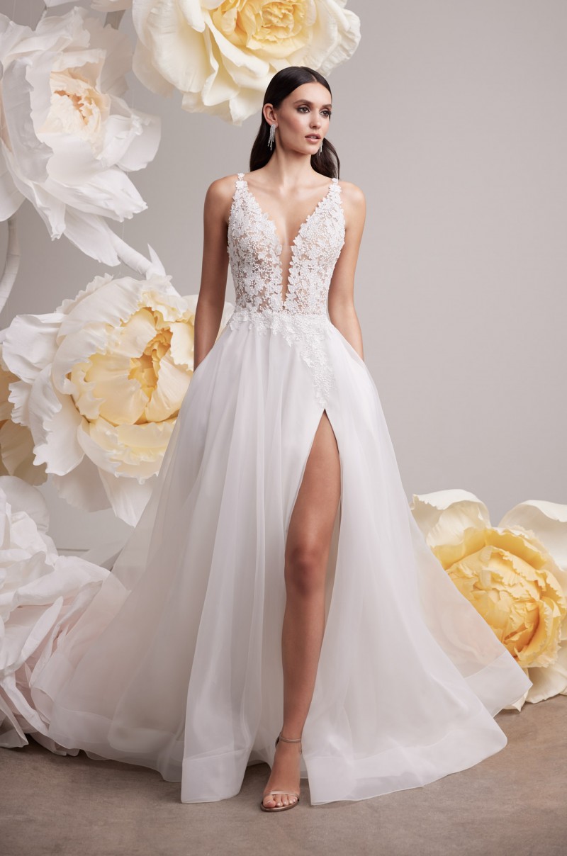 Mikaella Bridal 2453 | Sequin Lace & Organza Wedding Gown