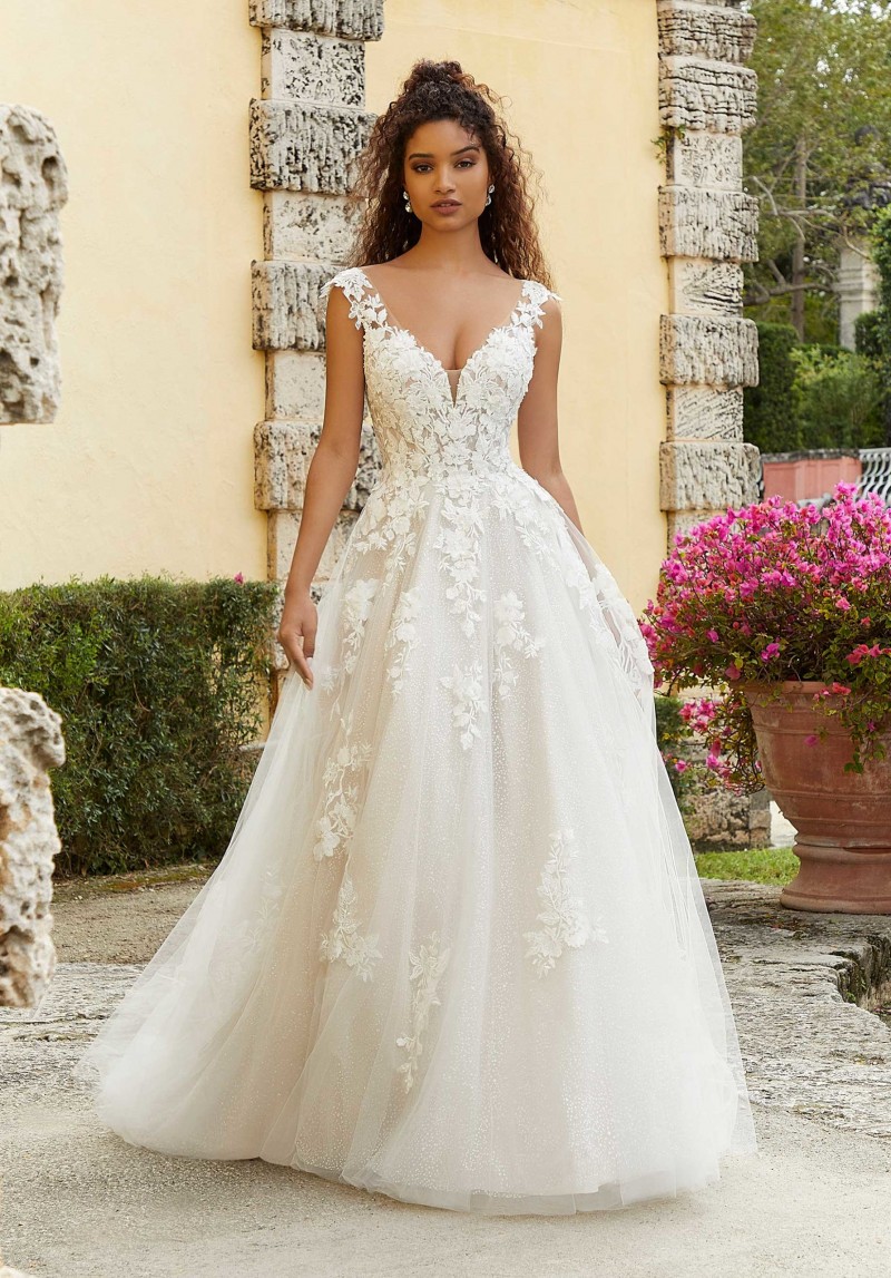 Morilee Bridal Style 2476 Fiorella | Sheer Bodice | Wedding Dress