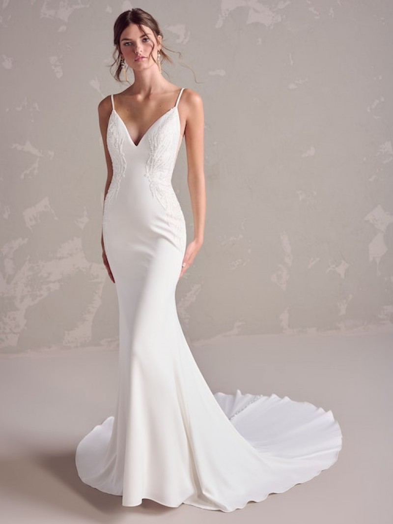Rebecca Ingram Bridal | Storm | 24RS157 | Sexy Backless Crepe Wedding Gown