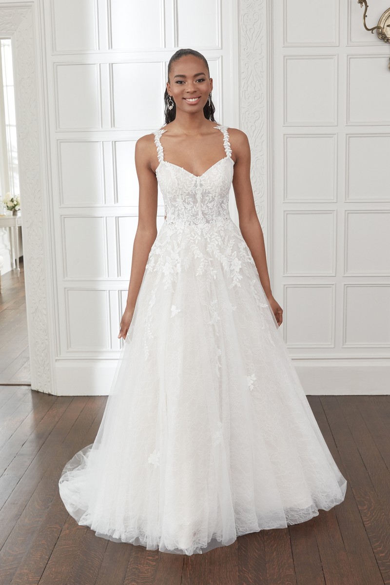 Sincerity Bridal Style 44377 | Lace A-Line Gown with Exposed Boning and Side Cutouts