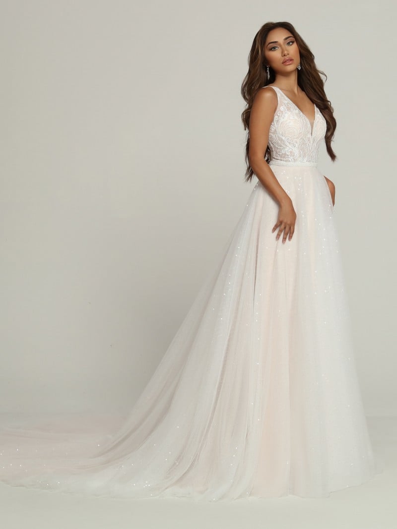 Davinci Bridal Style 50691 | Sequin Tulle A-Line Ball Gown Wedding Dress