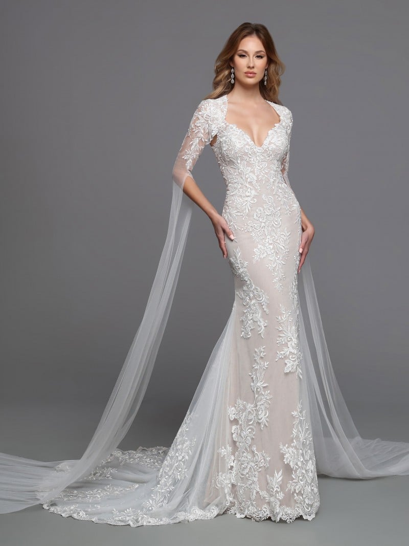 Davinci Bridal 50713 |  Detachable Long Sleeve Wedding Dress