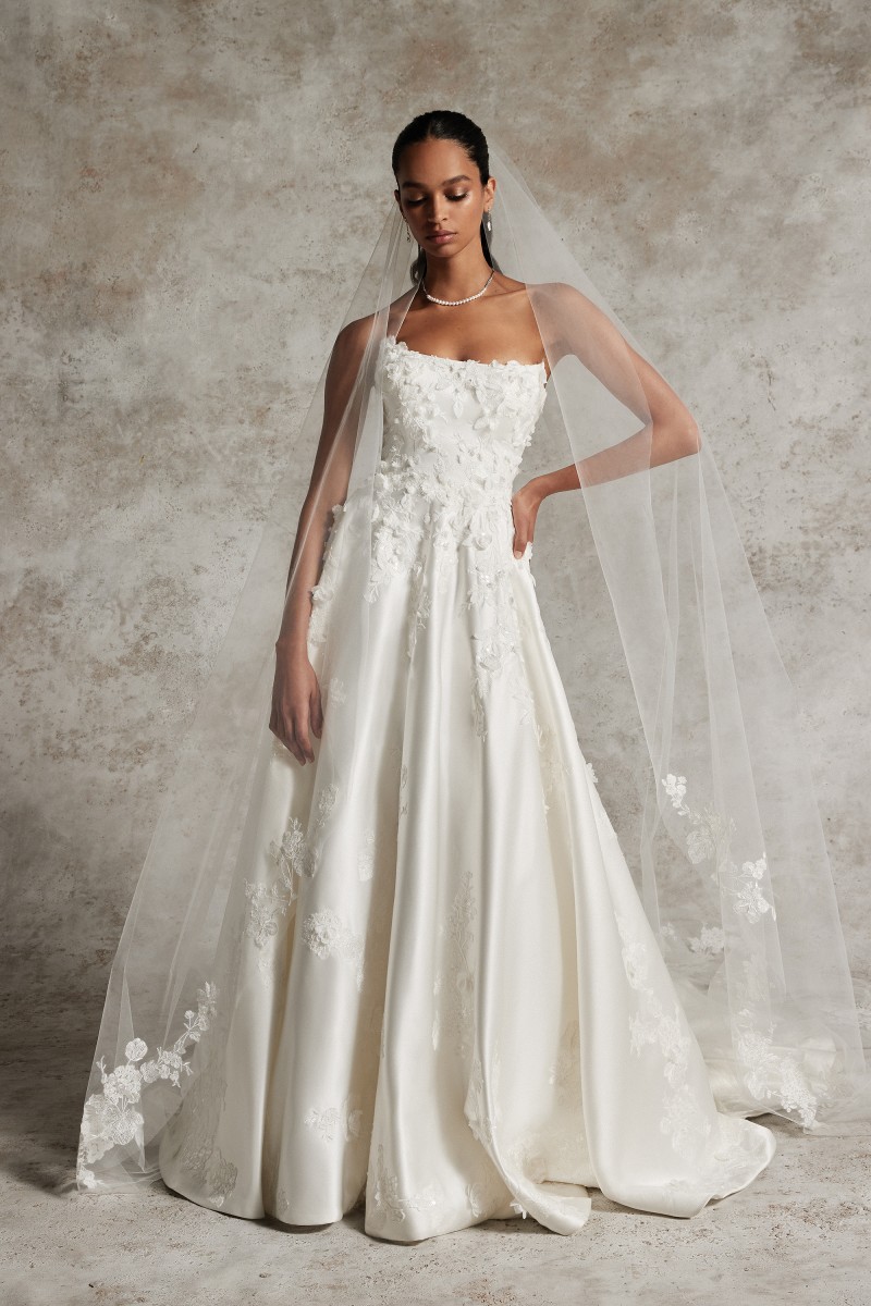 Justin Alexander | Amani |  99291 | Strapless Satin A-line with a pointed scoop neckline