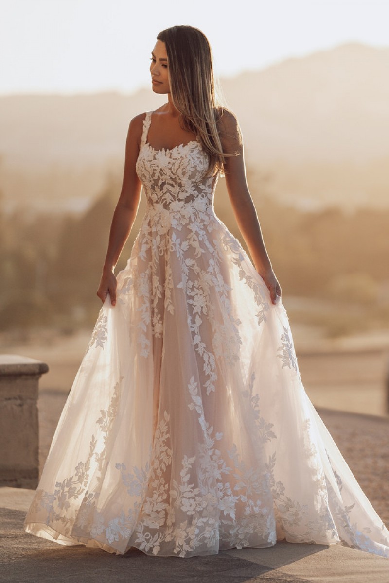 Allure Bridals Style A1108 | Fall in Love Again | Square Neckline Wedding Gown