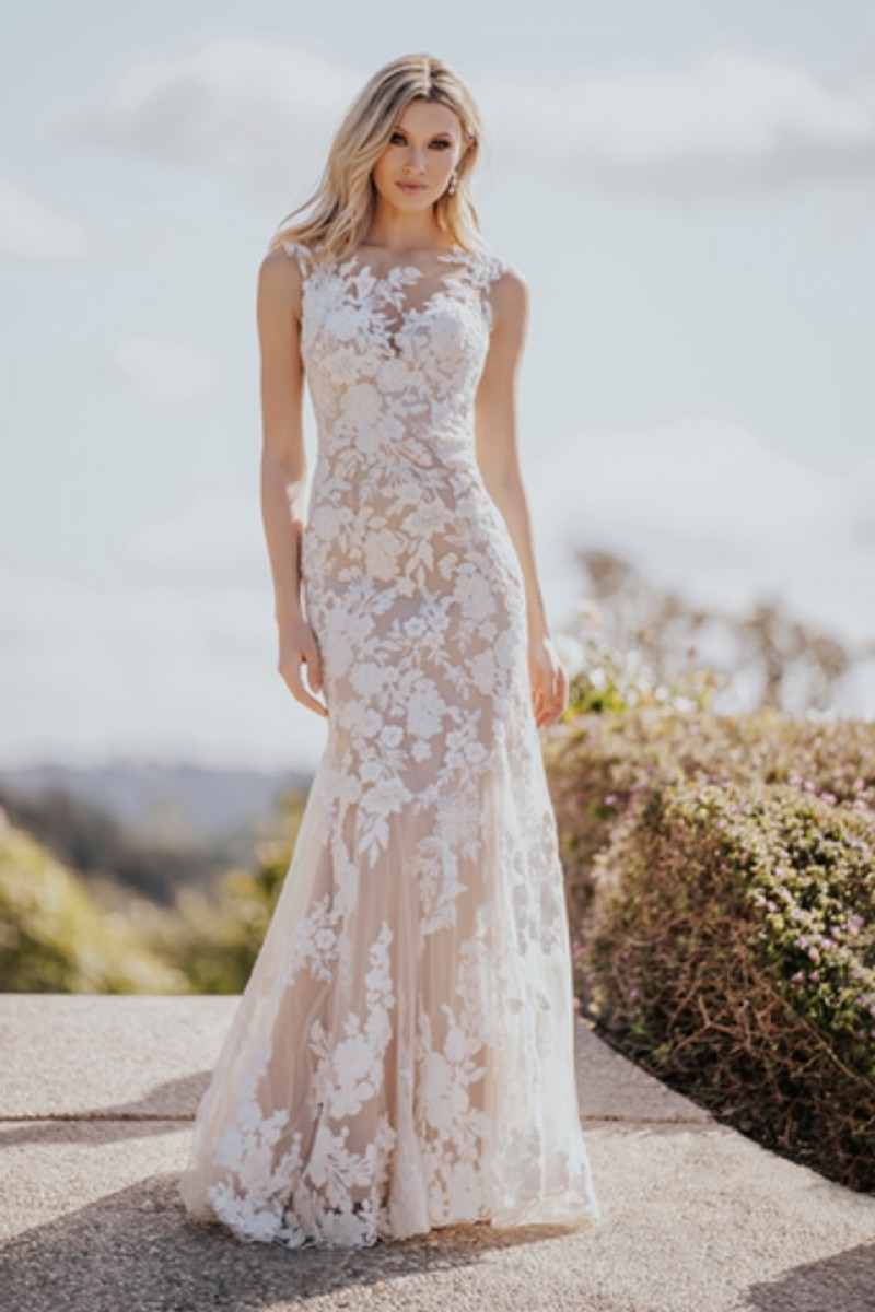 Allure Bridals Style A1161 | Fall in Love Again | Illusion Lace Wedding Gown