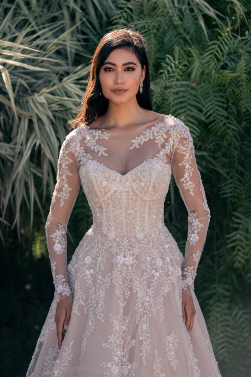 Allure Couture Style C720 | Hugging every curve to perfection, this off-shoulder fit and flare gown