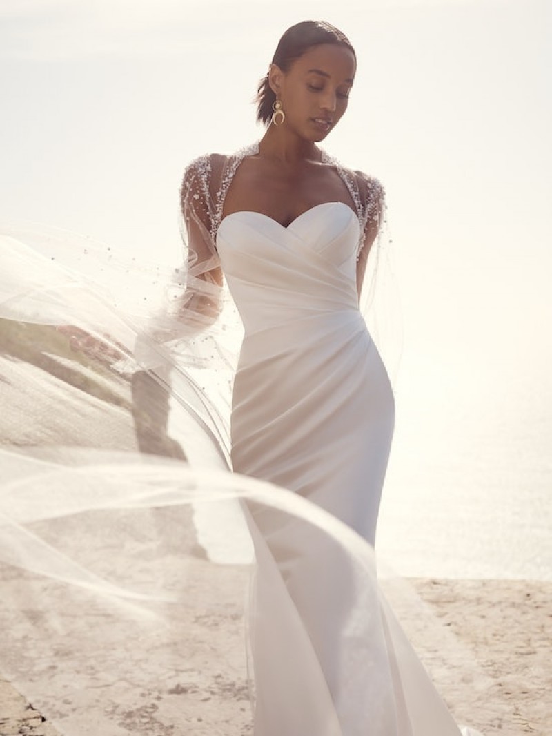 Rebecca Ingram Bridal | Clover 23RS059 | Classic Satin Wedding Dress | Sweetheart Neckline | Gown Only