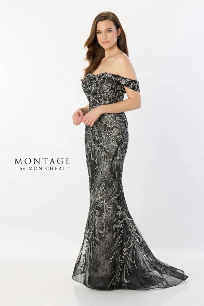 Montage by Mon Cheri M2230 | Off-the-shoulder neckline, draped sleeves