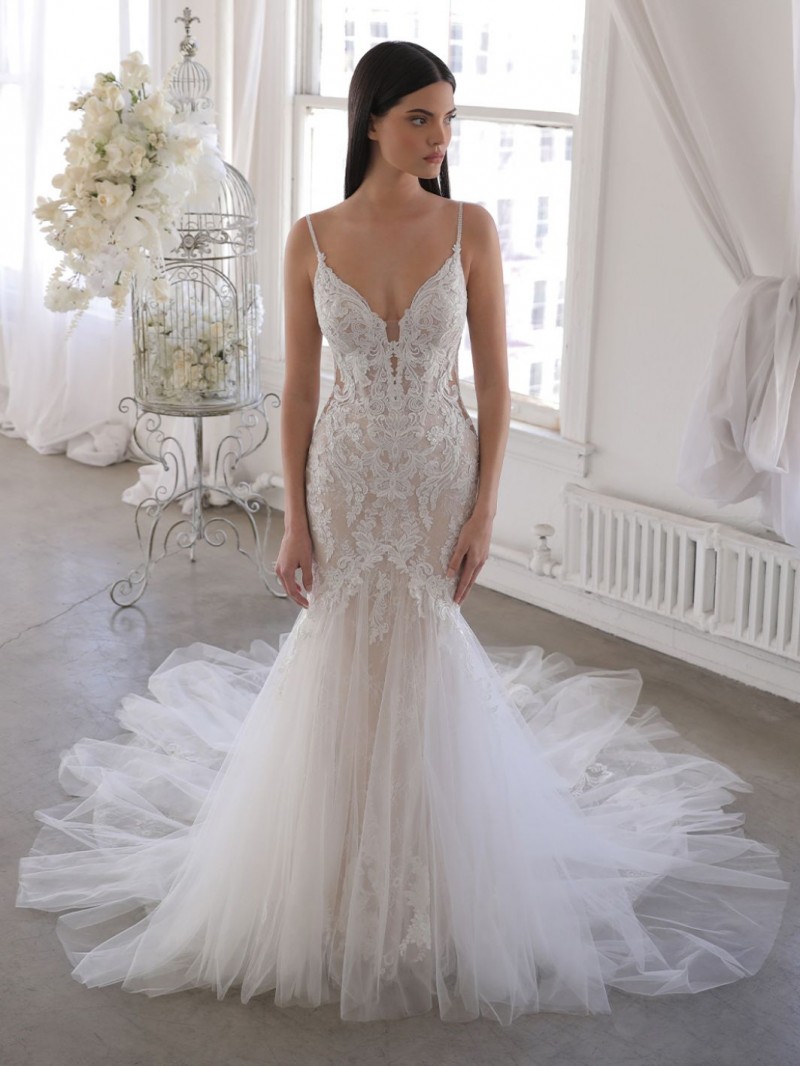 Blue by Enzoani Bridal Oaklyn | Embroidered Floral / Baroque Lace, Chantilly Lace & Tulle