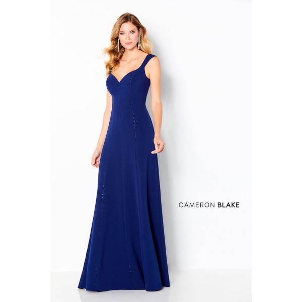 Cameron Blake 220642 | Sleeveless Crepe A-line Gown | V-neck | Mother of