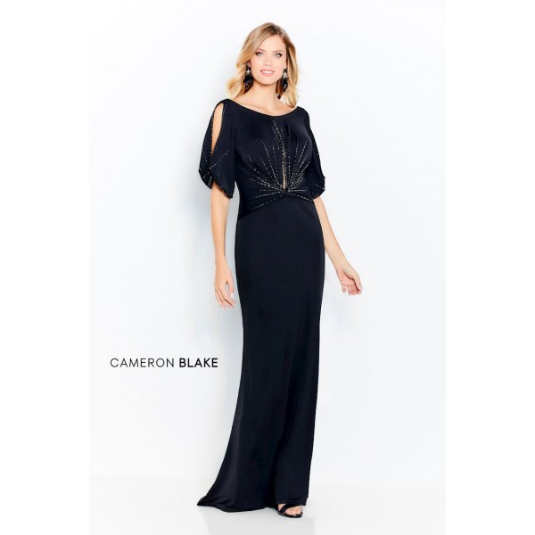 Cameron Blake 120609 | Jersey Knit Sheath Evening Dress