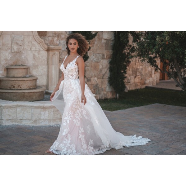 Allure Bridal 1207 | Soft Matte Lace Sheath Wedding Dress