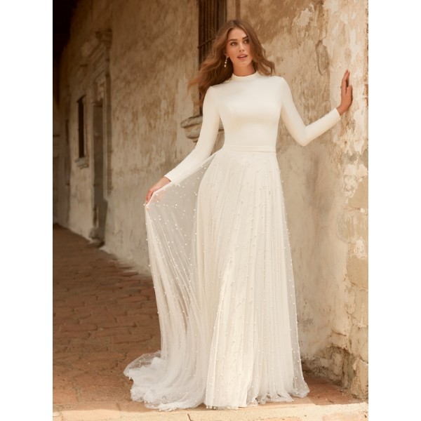 Maggie Sottero | Sahar 22MK565 | Long Sleeve A-line Wedding Gown
