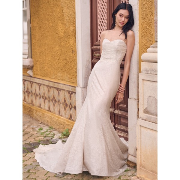Maggie Sottero Bridal | Anniston Lane 23MS618 | Fit & Flare Wedding Dress | Strapless Neckline | Gown Only