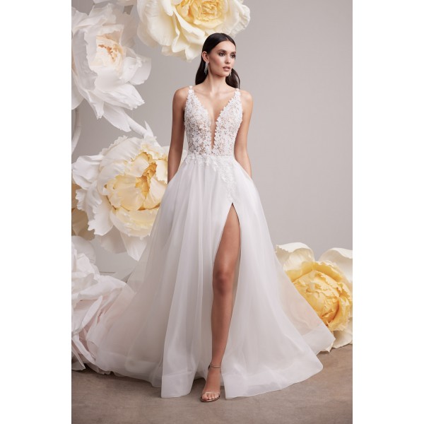 Mikaella Bridal 2453 | Sequin Lace & Organza Wedding Gown