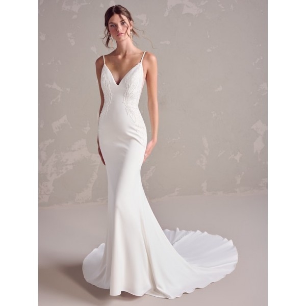 Rebecca Ingram Bridal | Storm | 24RS157 | Sexy Backless Crepe Wedding Gown