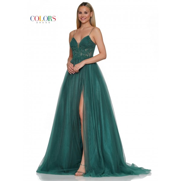 Colors by Marsoni | Style 3227 | Glitter Mesh Gown