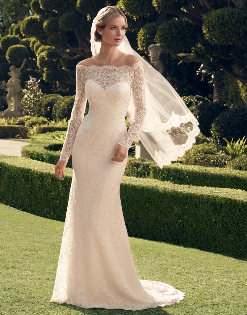Casablanca Bridal Style 2169 Floor Length | Sheer off Shoulder Wedding Dress