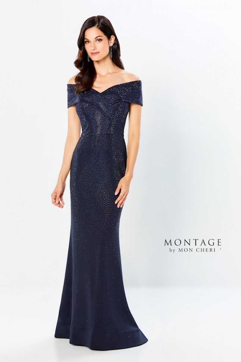 Montage by Mon Cheri | Style 220949 | Heavy Jersey Knit | Fit & Flare