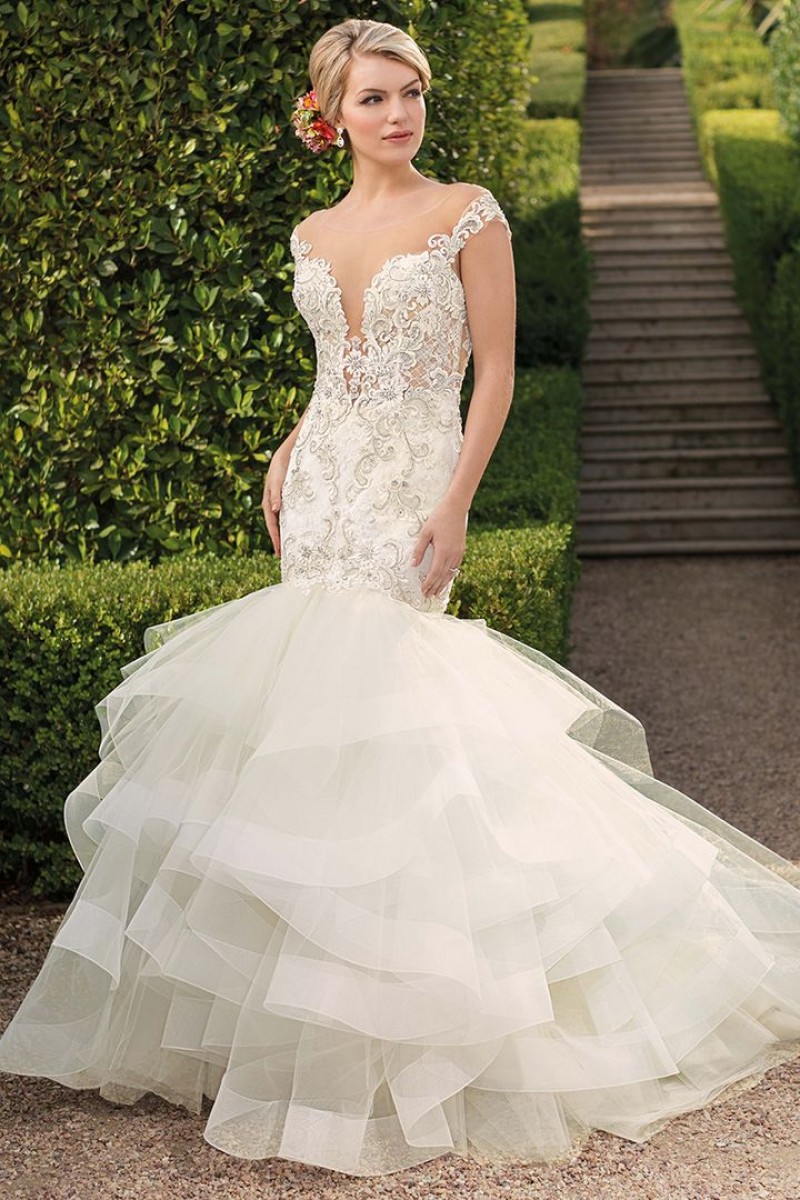 Casablanca Bridal Effie Style 2334 | Affordable | Plunging Neckline Wedding Dress